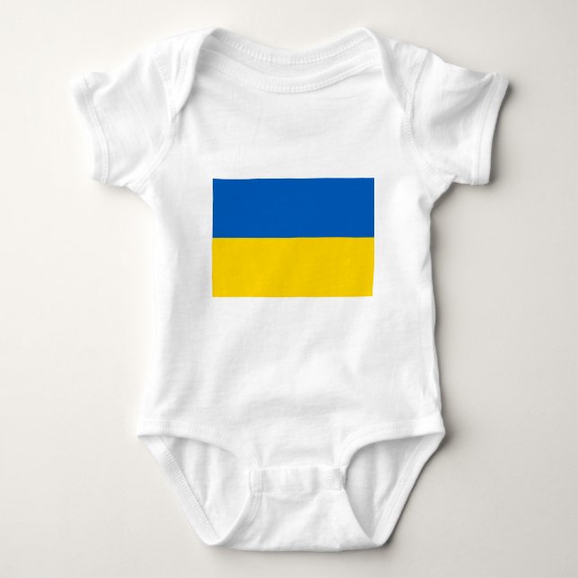Flagge von Ukraine - ukrainische Flagge - Baby Strampler (Vorderseite)
