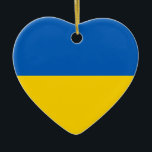 Flagge von Ukraine - ukrainische Flagge - Keramik Ornament<br><div class="desc">Staatsflagge von Ukraine - ukrainische Flagge - державнийПрапорУкраїни
Fahne,  Land,  Europa,  Flagge von Ukraine,  Flagge Ukraine,  kennzeichnen Staatsangehörigen,  Ukrainer,  Nationalist,  Nationalismus,  Recht,  Rechte,  Flaggen</div>