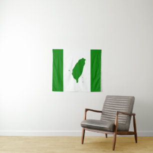 Flagge von unabhängigem Taiwan - 臺灣獨立運動 - 台灣獨立運動 Wandteppich