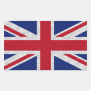 Flagge von Union Jack Woven Rechteckiger Aufkleber
