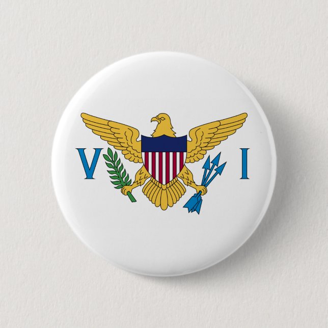 Flagge von US Virgin Islands (USA) auf Button (Vorderseite)