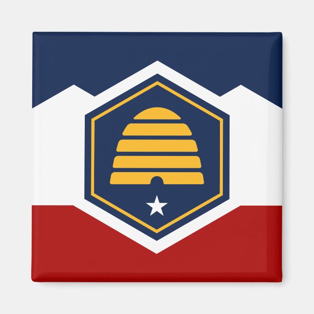 Flagge von Utah (Beehive Flag) Magnet (Vorne)