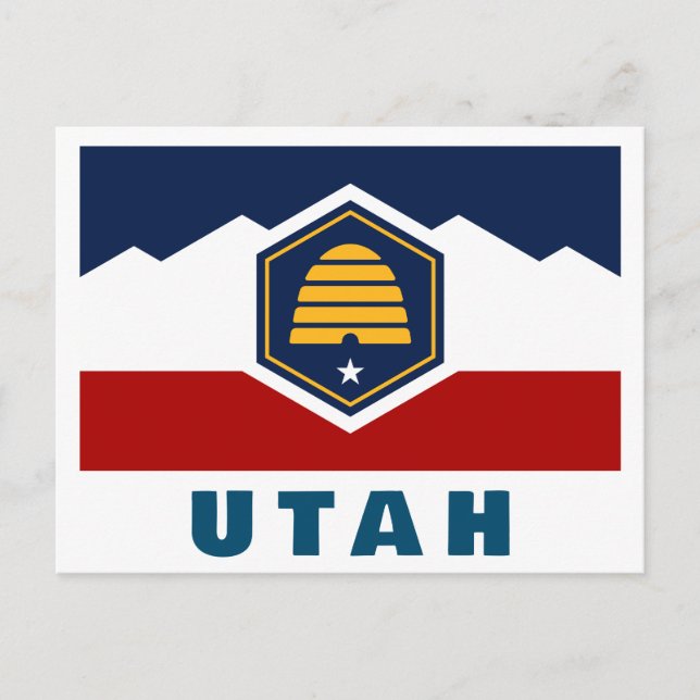 Flagge von Utah (Beehive Flag) Postkarte (Vorderseite)