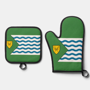 Flagge von Vancouver, British Columbia Knopf Ofenhandschuh & Topflappen-Set