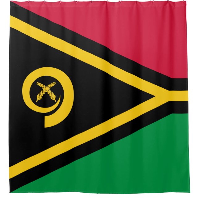 Flagge von Vanuatu Duschvorhang (Vorderseite)