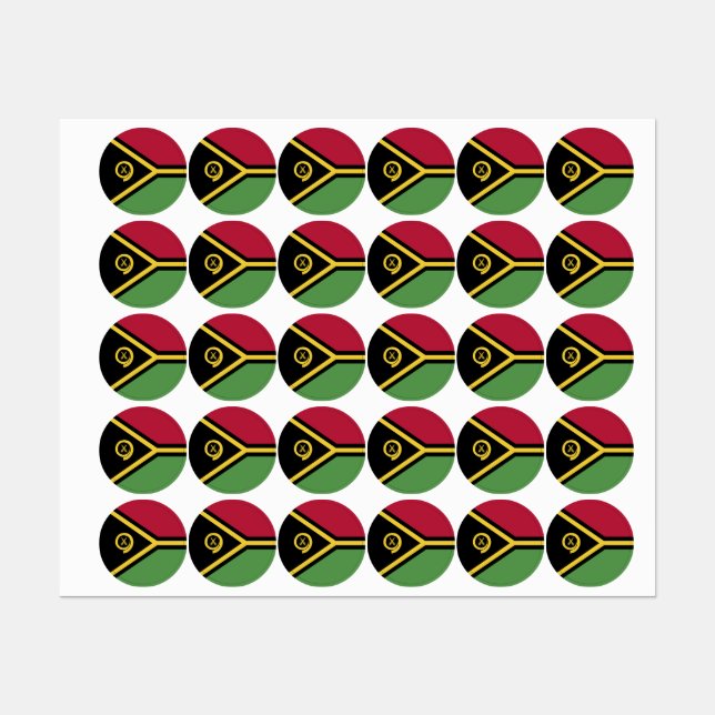 Flagge von Vanuatu Etiketten (Blatt)