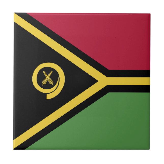 Flagge von Vanuatu Fliese (Vorderseite)
