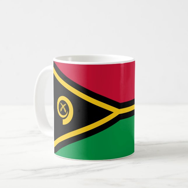 Flagge von Vanuatu Kaffeetasse (Vorderseite Links)