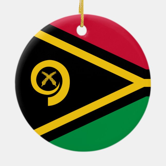 Flagge von Vanuatu Keramik Ornament (Hinten)