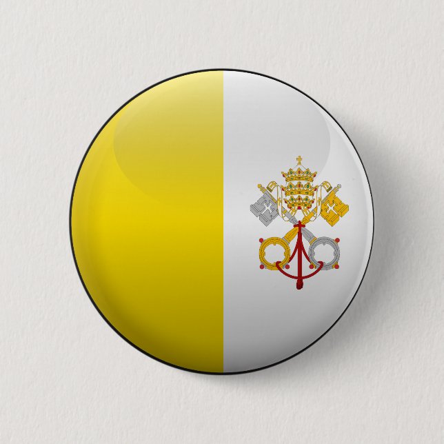 Flagge von Vatikanstadt Button (Vorderseite)