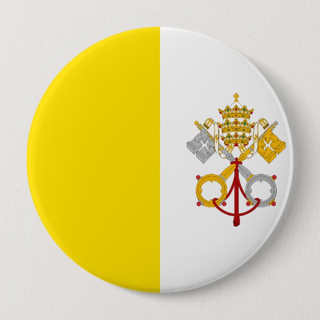 Flagge von Vatikanstadt Button (Vorderseite)