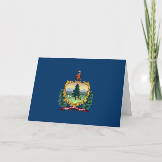 Flagge von Vermont Karte (Vorderseite)