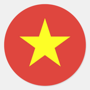 Flagge von Vietnam - Quốc kỳ Việt Nam Runder Aufkleber