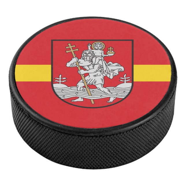 Flagge von Vilnius, Litauen Hockey Puck (3/4)