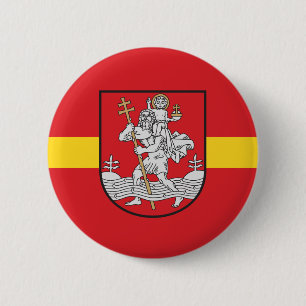 Flagge von Vilnius, Litauen Pinback Button