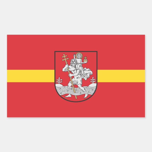 Flagge von Vilnius, Litauen Rechteckheber Rechteckiger Aufkleber (Vorderseite)
