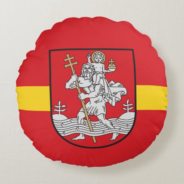 Flagge von Vilnius, Litauen Rundkissen Rundes Kissen (Vorderseite)