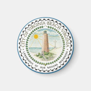 Flagge von Virginia Beach, Virginia Magnet
