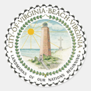Flagge von Virginia Beach, Virginia Runder Aufkleber