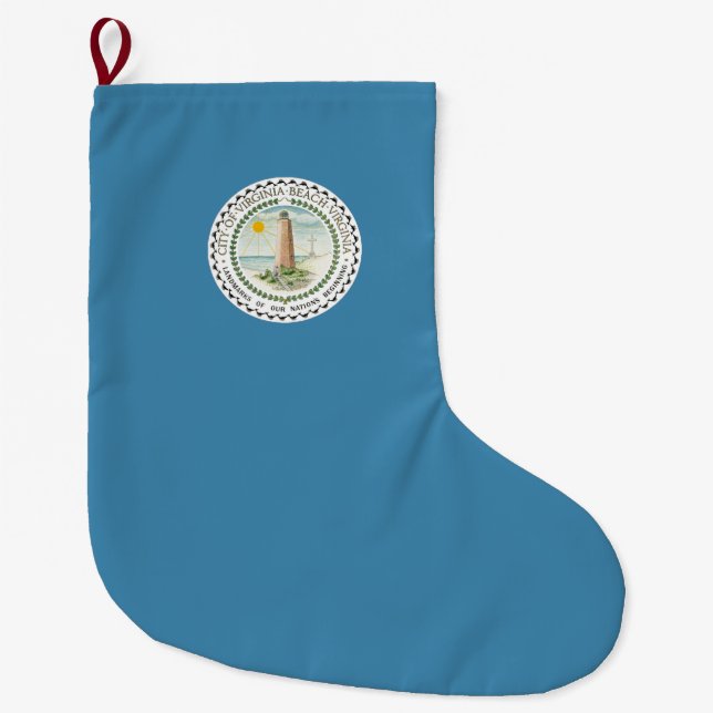 Flagge von Virginia Beach (Virginia, USA) Großer Weihnachtsstrumpf (Vorderseite)