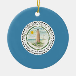 Flagge von Virginia Beach (Virginia, USA) Keramik Ornament