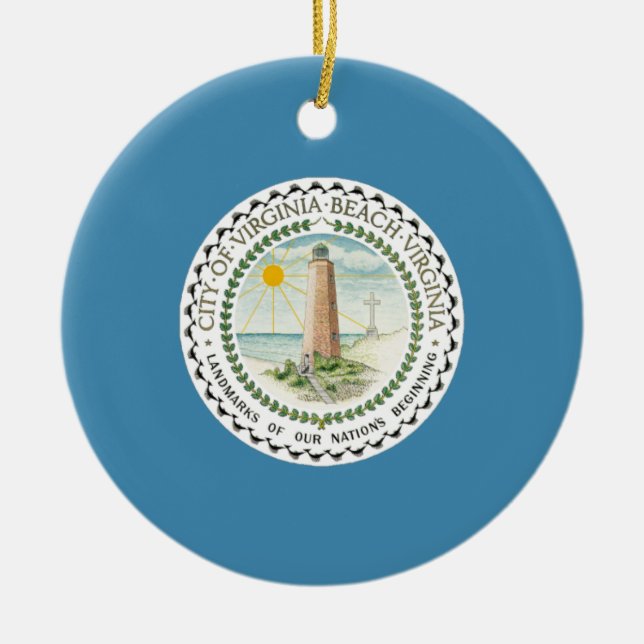Flagge von Virginia Beach (Virginia, USA) Keramik Ornament (Vorne)