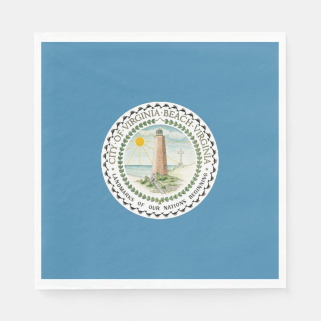 Flagge von Virginia Beach (Virginia, USA) Serviette (Vorderseite)