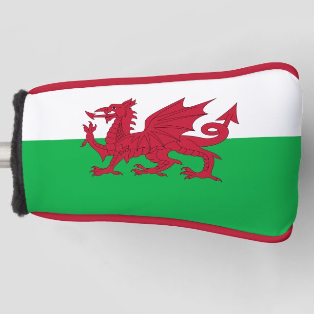Flagge von Wales (Cymru) Golf Headcover (Vorderseite)