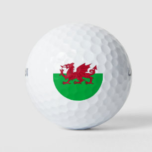 Flagge von Wales (Cymru) Golfball