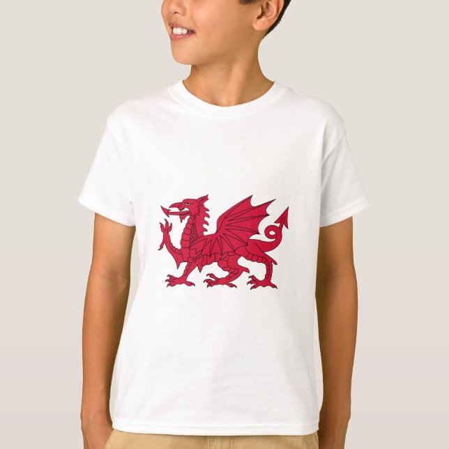 Flagge von Wales - der rote Drache - Baner Cymru T-Shirt (Vorderseite)