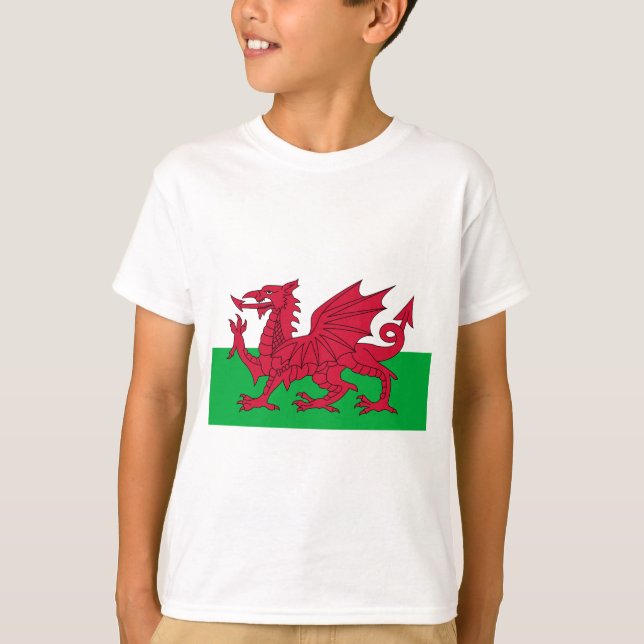 Flagge von Wales - der rote Drache - Baner Cymru T-Shirt (Vorderseite)