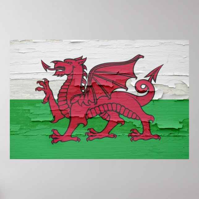 Flagge von Wales, geerbt Poster (Vorne)