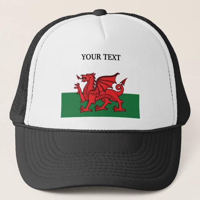 Flagge von Wales Truckerkappe (Vorderseite)