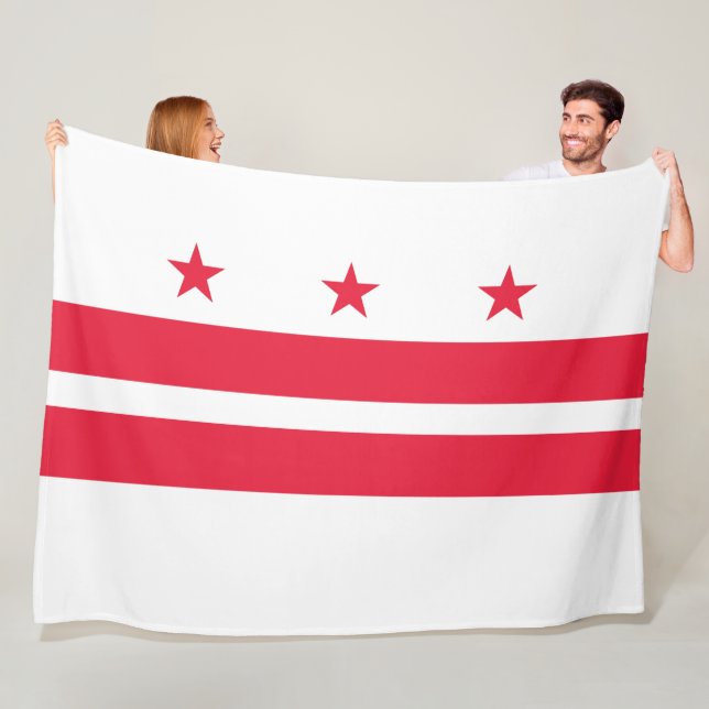 Flagge von Washington D.C. (District of Columbia) Fleecedecke (Beispiel)