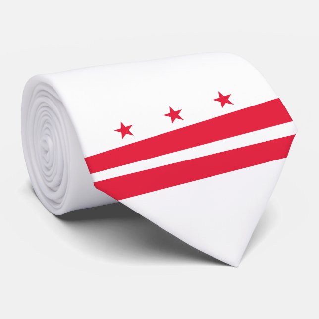 Flagge von Washington D.C. (District of Columbia) Krawatte (Gerollt)