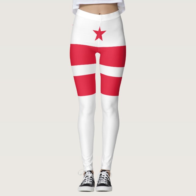 Flagge von Washington D.C. (District of Columbia) Leggings (Vorderseite)