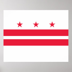Flagge von Washington D.C. (District of Columbia) Poster