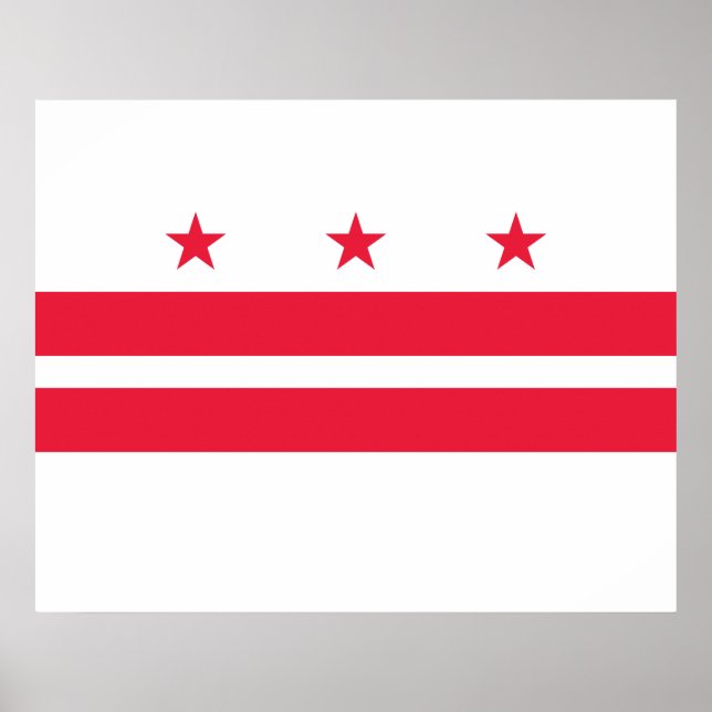 Flagge von Washington D.C. (District of Columbia) Poster (Vorne)