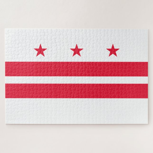 Flagge von Washington D.C. (District of Columbia) Puzzle (Horizontal)