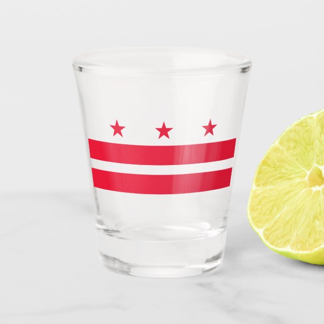 Flagge von Washington D.C. (District of Columbia) Schnapsglas (Vorderseite)