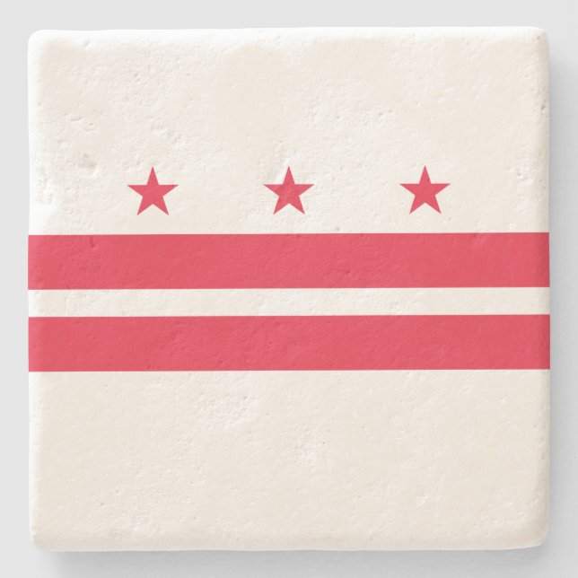 Flagge von Washington D.C. (District of Columbia) Steinuntersetzer (Vorderseite)