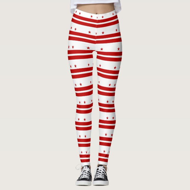 Flagge von Washington DC, amerikanische Staatsflag Leggings (Vorderseite)