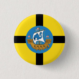 Flagge von Wellington City, Neuseeland Button