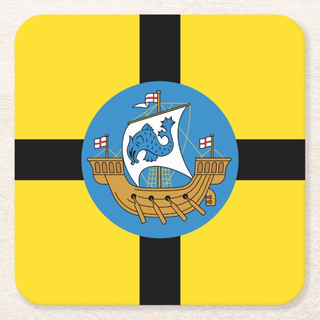 Flagge von Wellington City, Neuseeland Rechteckiger Pappuntersetzer (Vorderseite)