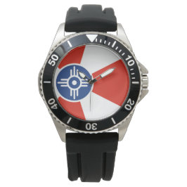 Flagge von Wichita (Kansas, USA) Armbanduhr