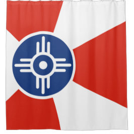 Flagge von Wichita (Kansas, USA) Duschvorhang