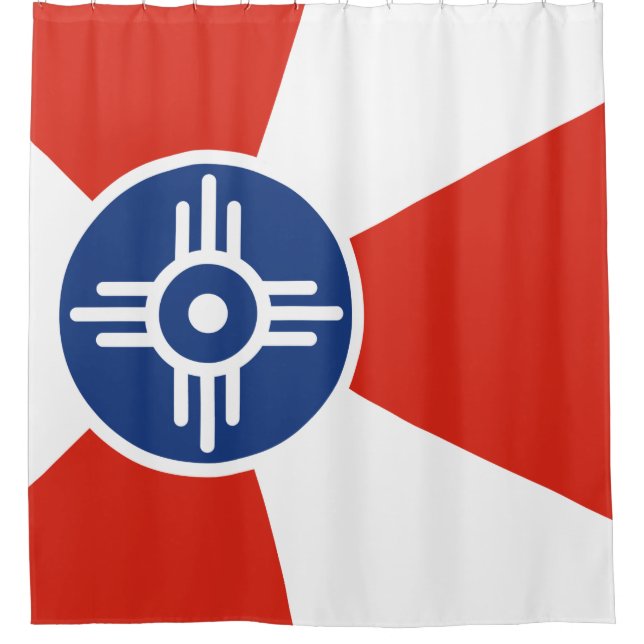 Flagge von Wichita (Kansas, USA) Duschvorhang (Vorderseite)