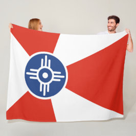 Flagge von Wichita (Kansas, USA) Fleecedecke