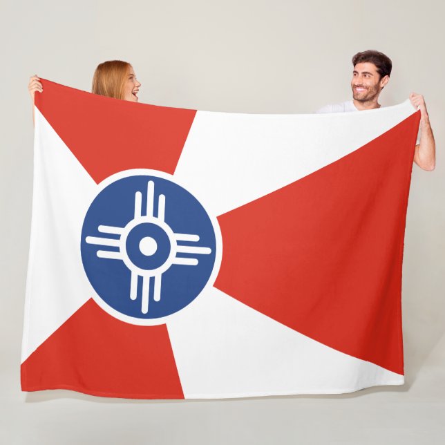 Flagge von Wichita (Kansas, USA) Fleecedecke (Beispiel)