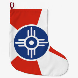 Flagge von Wichita (Kansas, USA) Großer Weihnachtsstrumpf